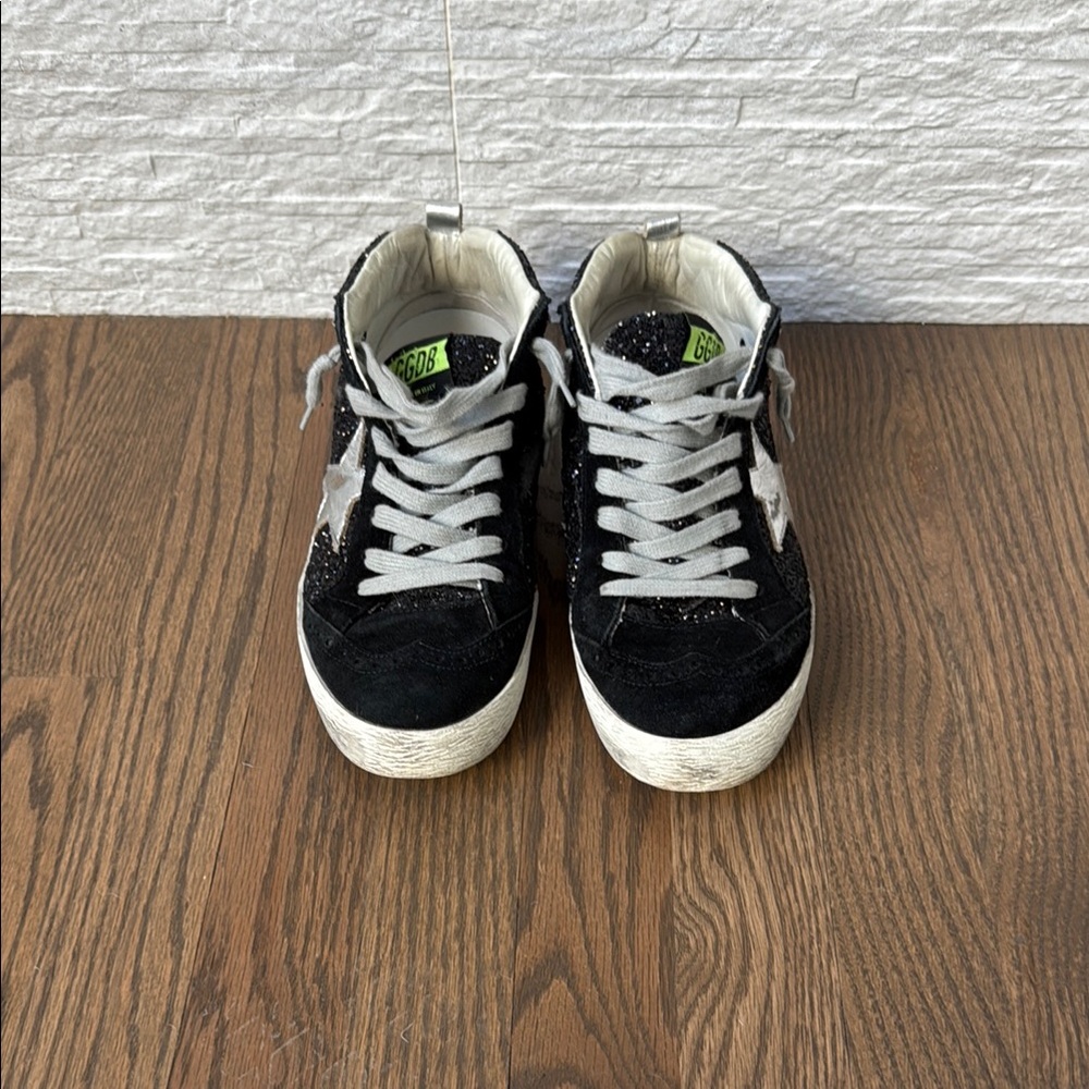 Golden Goose MidStar Black Glitter Sneakers, Good Condition: Size 8